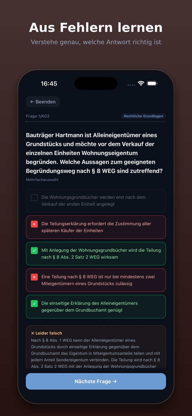 Aus Fehlern lernen